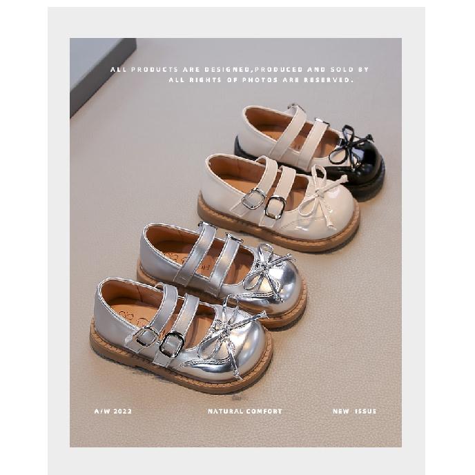 Girls' Princess Shoes Spring and Autumn New Style Baby Girls' Leather Shoes Korean Fashion Princess Shoes British Style Baby Flats