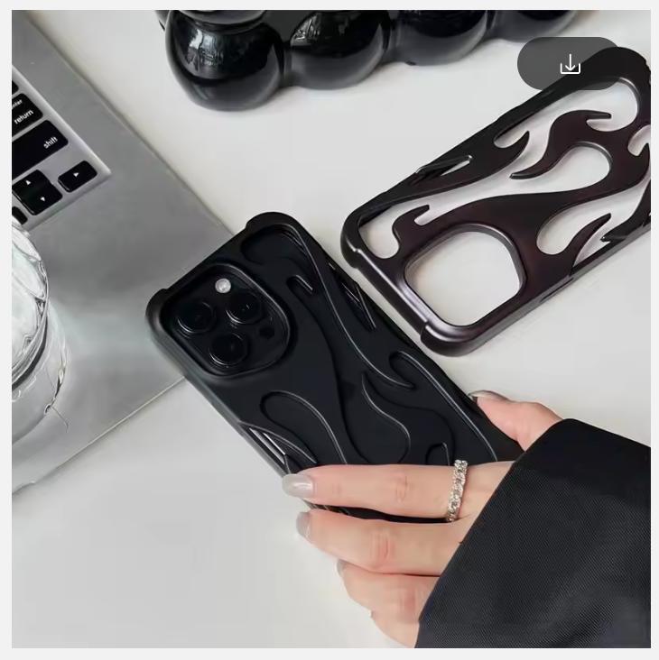New 3D Flame pattern Hollow Slim Phone Case for iPhone 16 15 14 13 12 11 Pro Max 15 14 16 Plus Shockproof Protective soft Cover