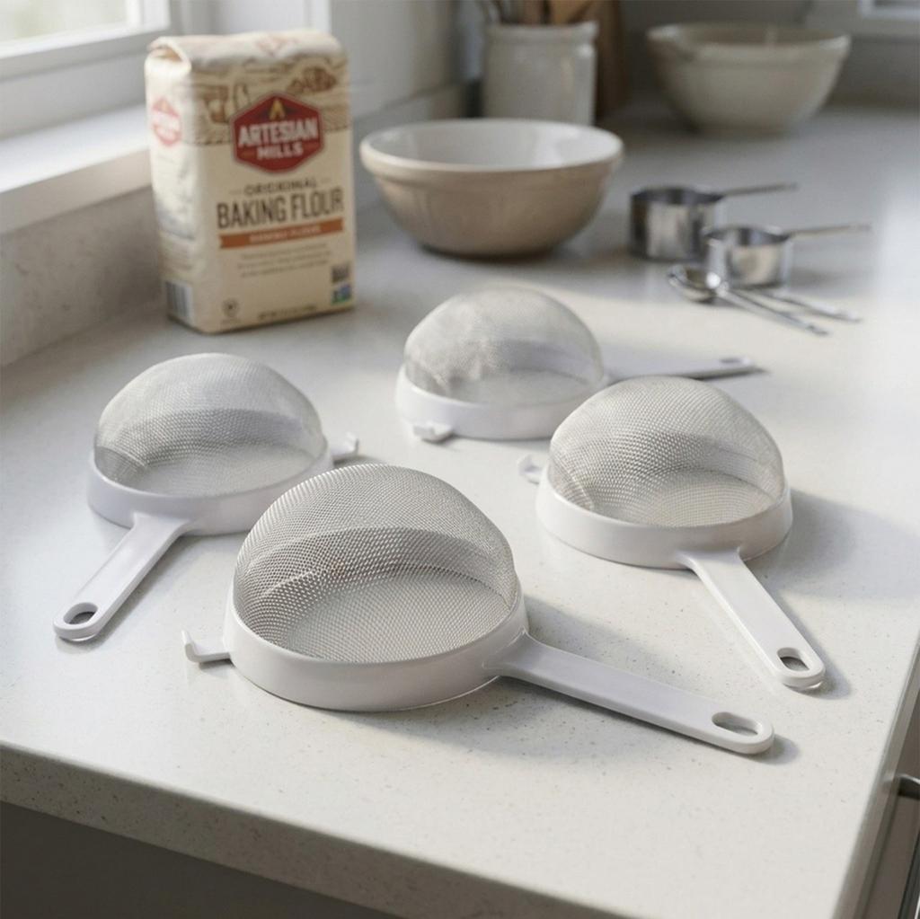 Baking Strainer Flour Sieve Set Kitchen Filter Manual Measurement Deviation
