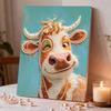 Stretched Frame Pearl Art Kit Winking Cow Pattern DIY Sparkling Bead Canvas Relaxing Hobby Gift for Craft Lovers Creative Projects
