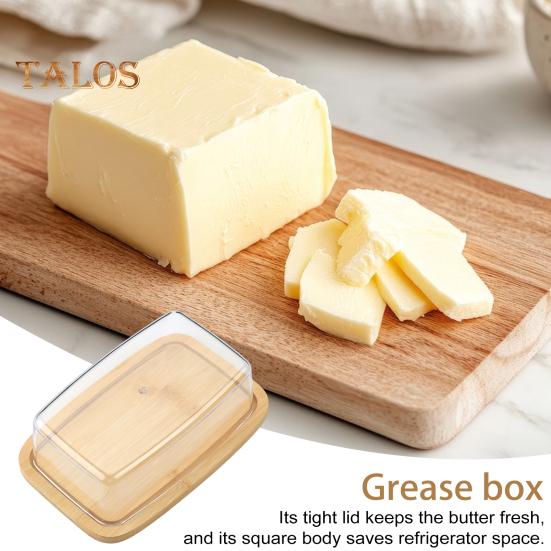 Bambusová mísa na máslo s víkem Talíř na dortový server Velký držák na mini dortové talíře Kuchyňská úložná nádoba Krabice na sýrové desky Talíře na máslo