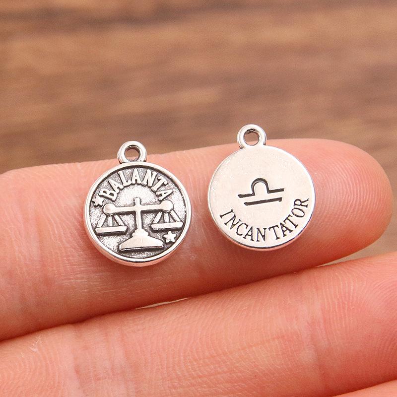 10 or 12pcs 12X15mm DIY retro alloy jewelry accessories 12 constellation pendant