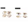 Shiny Sun Moon Ring Set Vintage Gold Tone Adjustable Finger Jewelry Retro Stackable Rings  Teenager