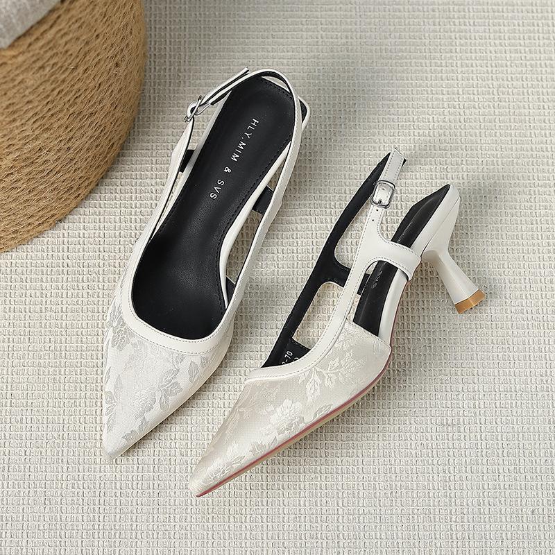 

Чувствую себя с мешком на голове, тапочки на высоком каблуке, ретро, верхняя одежда, сандалии, заостренный носок, темперамент, сказочный стиль, одинарная обувь, шпилька 40 бежевый