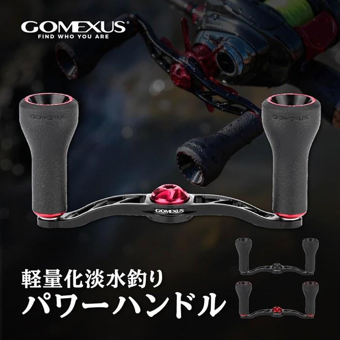 Gomexus Reel Handle CH-TPE24 Double Handle 24mm with Knobs Compatible with Shimano & Daiwa Baitcasting Reels (Black Red, 8x5mm for