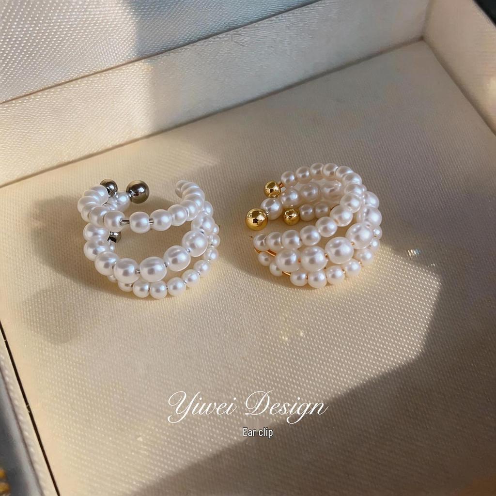 Elegant Pearl Ear Clips for Women - No Piercing Needed, Fashionable and Versatile