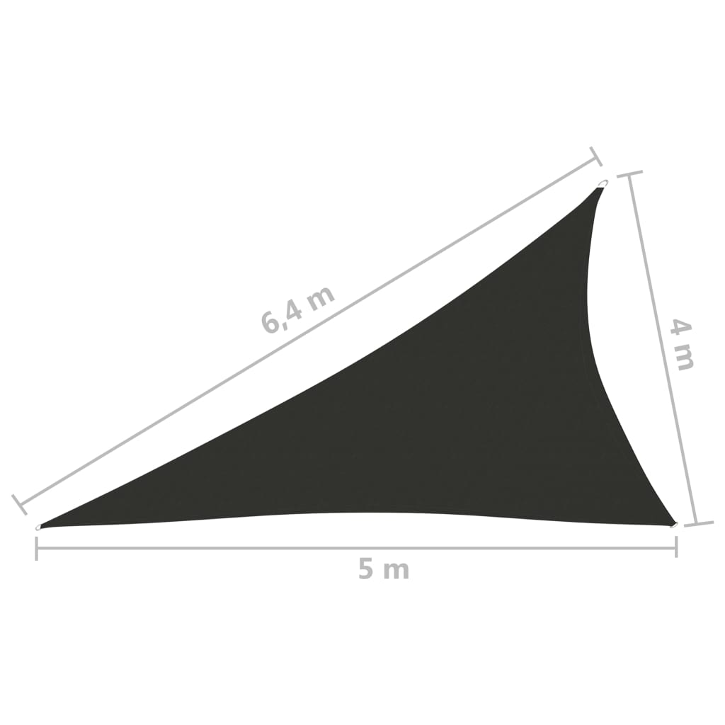 Vidaxl Garden Sail, Oxford Fabric, Triangular, 4X5X6.4 M, Anthracite