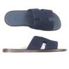 Makellose HERMES Sandalen Izmir H-Logo Slide Indigo-Marine-Denim Herren 43 Gebraucht