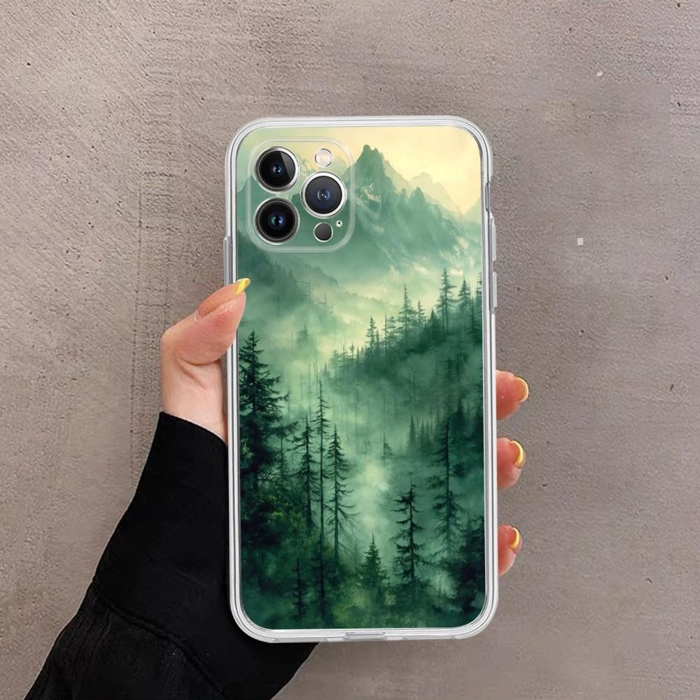 Mountain Forest Phone Case For IPhone 16 15 14 13 12 Mini 11 Pro XS Max X XR SE 6 7 8 Plus Soft Silicone Cover
