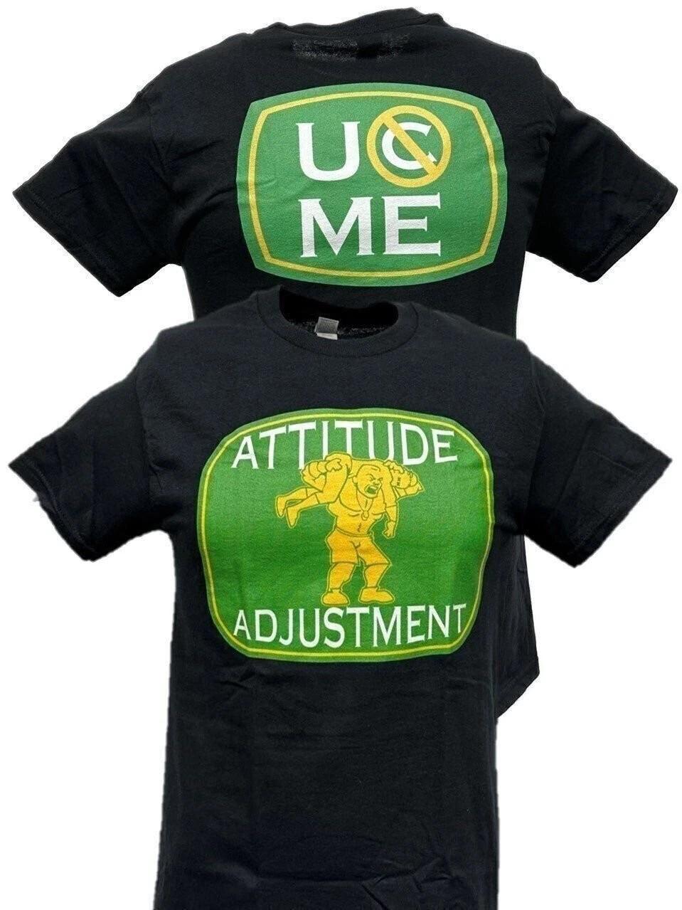 John Cena Attitude Adjustment Mens Green Logo Black T-Shirt M