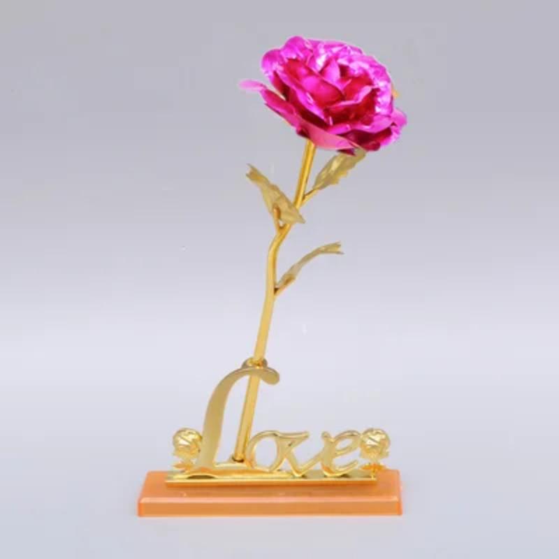 Valentinstag Kreatives Geschenk 24K Folienbeschichtete Roségoldene Rose Hält Ewig Liebe Hochzeitsdeko Liebhaber Beleuchtung Rosen Kreatives Geschenk