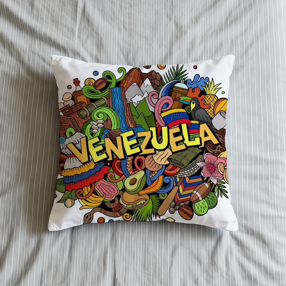 Cushion Cover Art Soft Case For Sofa Living Room Home Comfortable Aesthetic Office Decor Protective Venezuela Pillow Covers