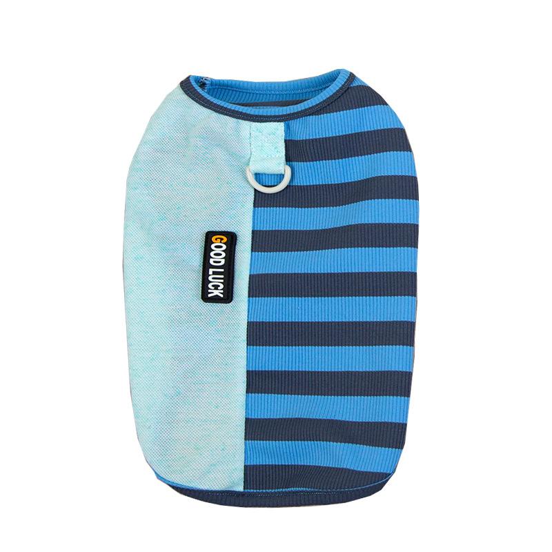 Spring and Summer New Dog Clothes Contrasting Colors Piano Striped Vest Teddy Bear Small Dog Cat Pet Clothes