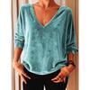 Blusas y Camisas Casuales de Moda para Mujer JPNTKY Estampado de Color Sólido Manga Larga Cuello en V