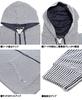 One Colors Men's Zip-Up Seersucker Stretch Summer Jacket, Short/Long Sleeve Hoodie, Size 5L, Striped (Long Sleeve)