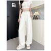 Women Linen Blend Wide Leg Pants High Waist Loose Summer Trousers