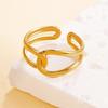 Versatile Simple Intersecting Lines Stainless Steel Ring with Oil Press Finish