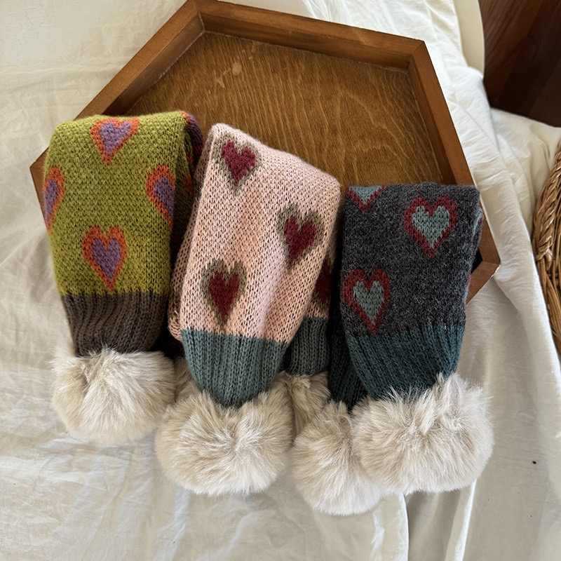 Children'S Warm Cross Scarf, Knitted Thickened Cold-Proof Neck Scarf, Men'S And Women'S Foreign Scarf