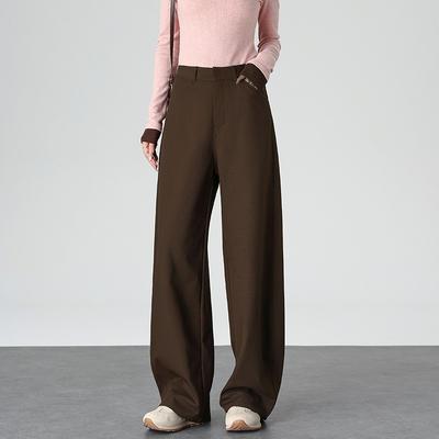 Pantalones Rectos de Cintura Alta para Mujer 2026 Oficina Casual Pantalones Banana Corte Ajustado Color Liso
