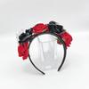 Spooky Skull Headband for Kids Halloween Flower Theme Parties Dark Skeleton Headband with Colorful Rose Garland  Black