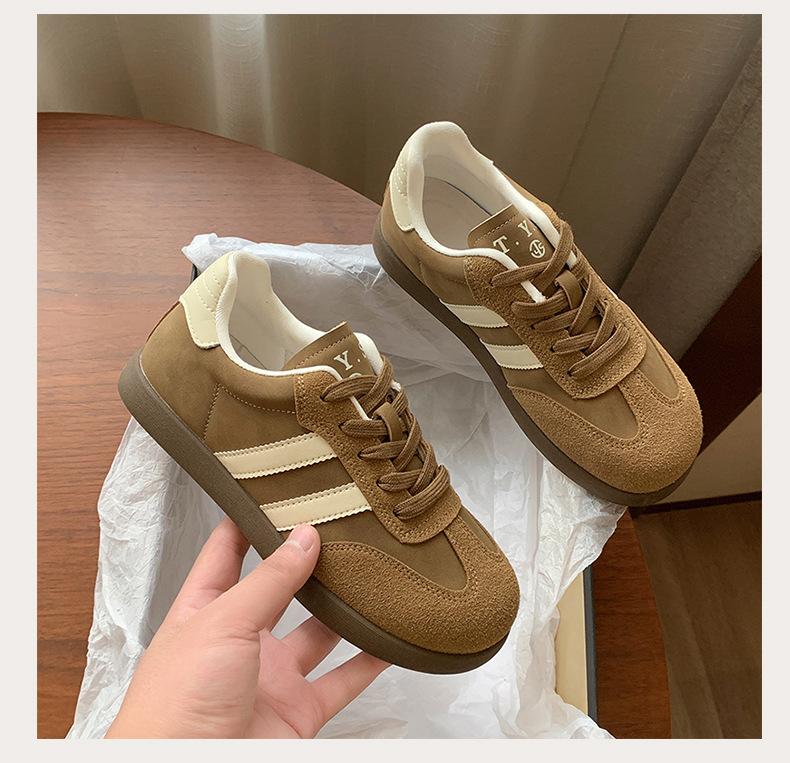 

Retro platform German training shoes women s 2025 autumn new Korean version flat-soled Forrest Gump shoes casual sports board shoes tide 40 хакі