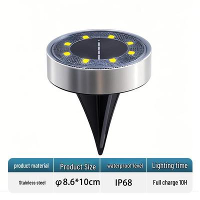 Custom IP68 Waterproof Stainless Steel Solar In-ground LED Courtyard Lights