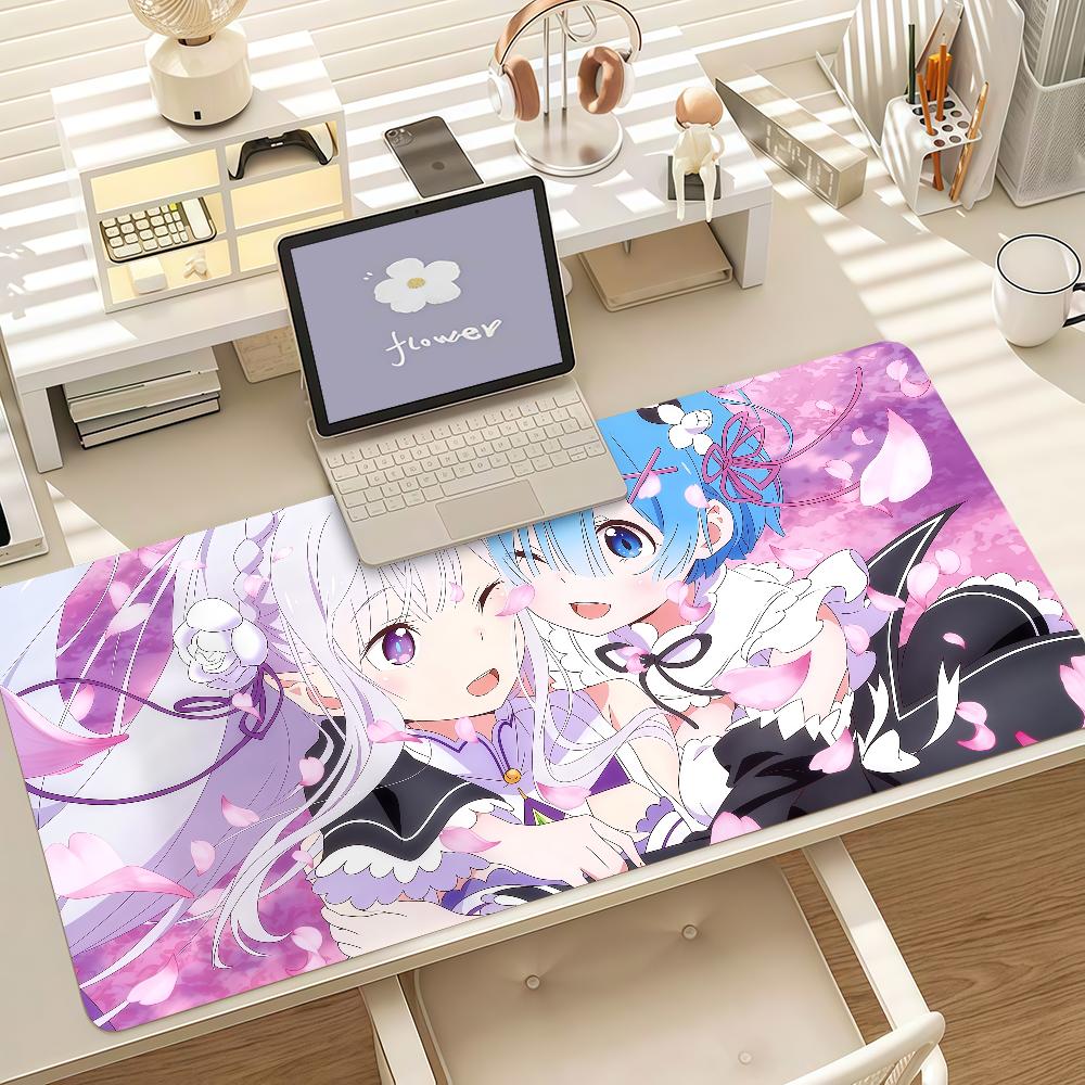 Anime Rre Zero Rem Mouse Pad Anti Slip Rubber Edge Locked Thickened Laptop Gaming Desk Mat