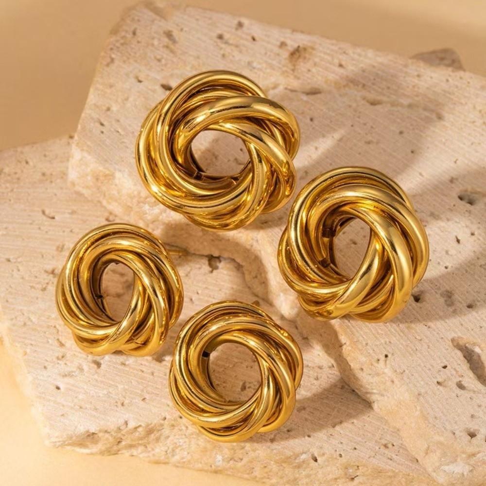 Fashion Jewelry Irregular Earrings Temperament Ladies Ear Studs Metal Round Earrings Party
