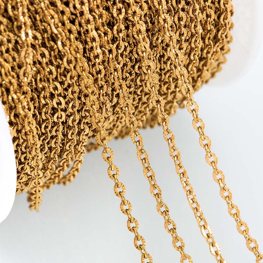 2Meters Multi-Size Stainless Steel Sunflower Thin Chain Radial Lines O Shape Chain Jewelry Making DIY Necklace Bracelet Supplies