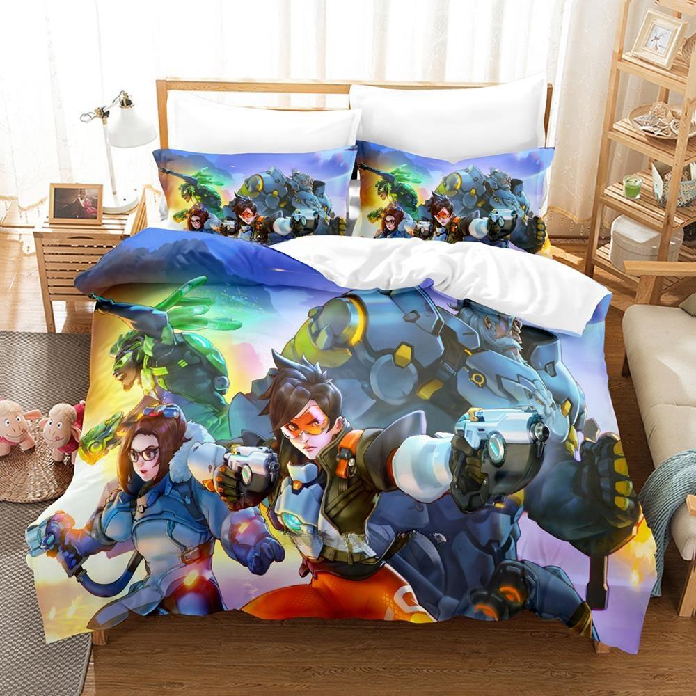 Game Overwatch 2 Invasion Bedding Set Single Twin Full Queen King Size Bed Set Adult Kid Bedroom Duvet cover Sets New Anime