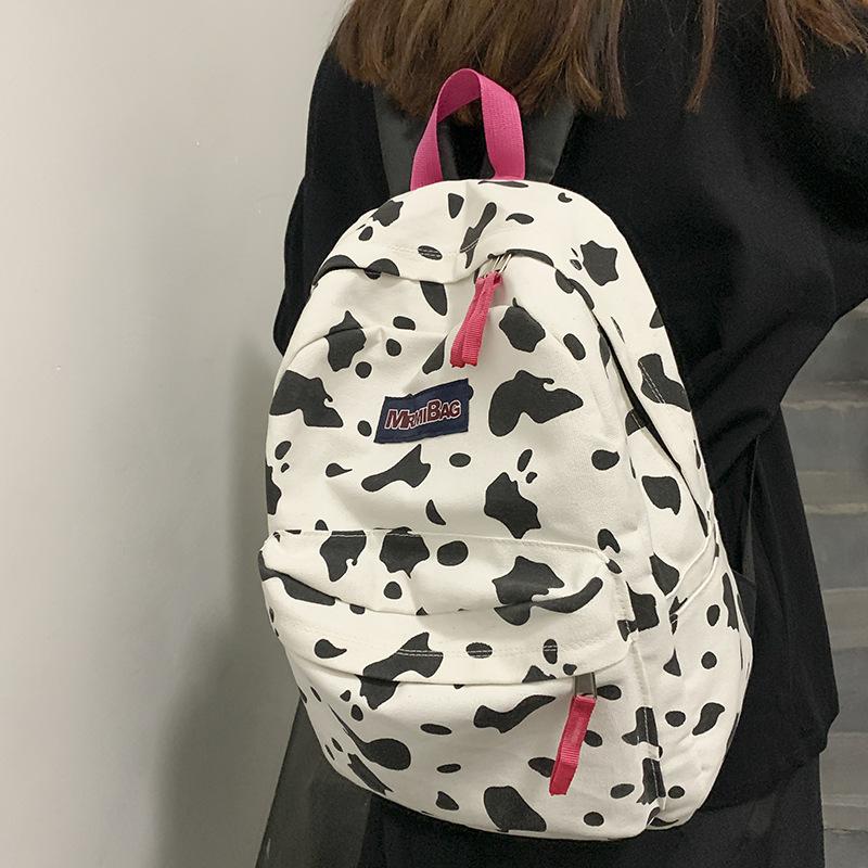 Kinder Schultaschen Grundschule Mädchen Kuhmuster Rucksack Junior High School Schüler Mittelschüler College Studenten Rucksack