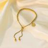 Trendy Metal Round Bead Bracelet Adjustable Minimalist Vintage Bracelet For Women