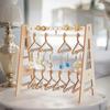 Earring Display Stand, Jewelry Organizer, Ear Stud Stand, Wood Mini Coat Hanger Rack Earring Holder for Retail Store Tabletop