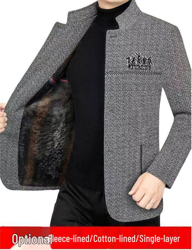 Men's Fleece-Lined Chenille Jacket for Autumn/Winter