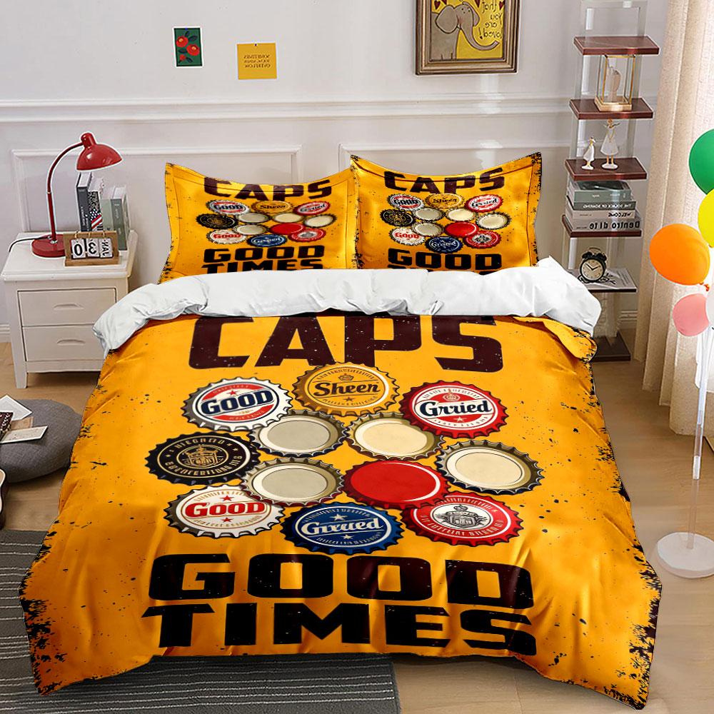 

Bottle caps and text. Bedding sets Duvet cover sets Duvet covers Pillowcases(1 * Duvet Cover 2 * Pillowcases without duvet insert) 135x200cm