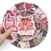 72 Cute Red Cartoon Stickers: Waterproof Decorations for Kids' Suitcases, Cars, Motorcycles & Cups