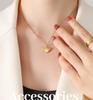 Gold-Plated Geometric Wing Pendant Necklace: Japanese-Korean Design with Titanium Steel Clavicle Chain