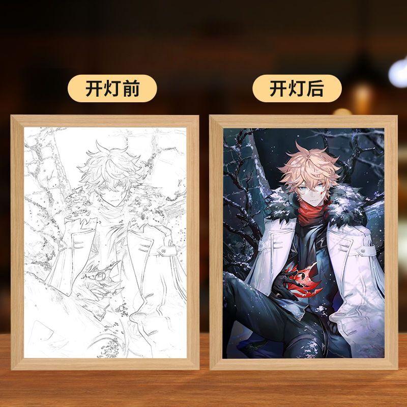 Genshin Impact Painting Lamp Tartaglia Figure Light