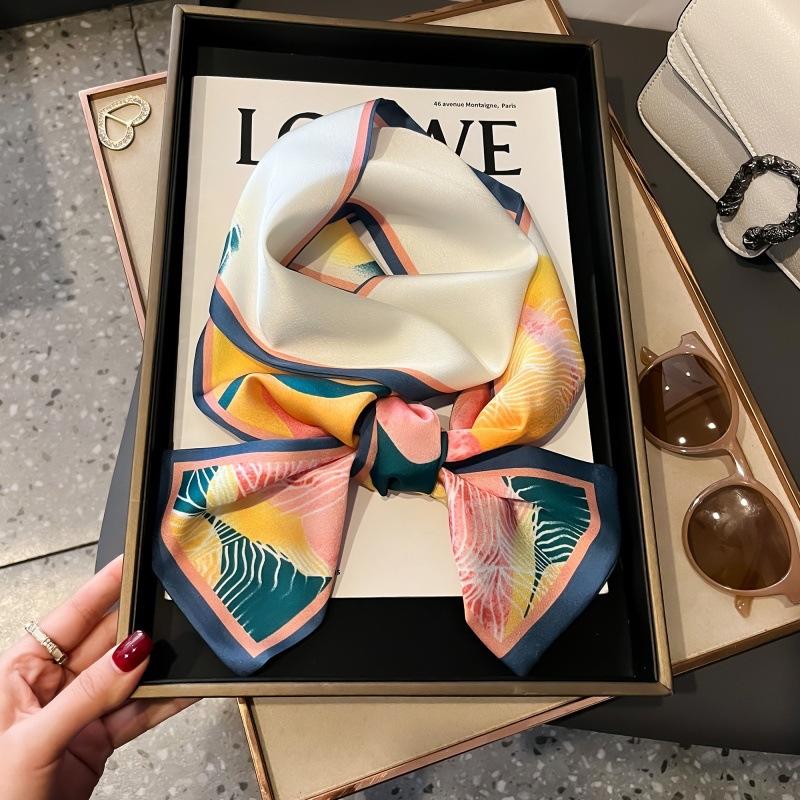 Satin high-end tied hair long silk scarf headband elegant and simple versatile hair band headband streamer hair accessories women's tied bag