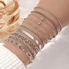 Minimalist Women's Multilayer Alloy Bracelet Set - 10-Piece Cuban Chain Style.