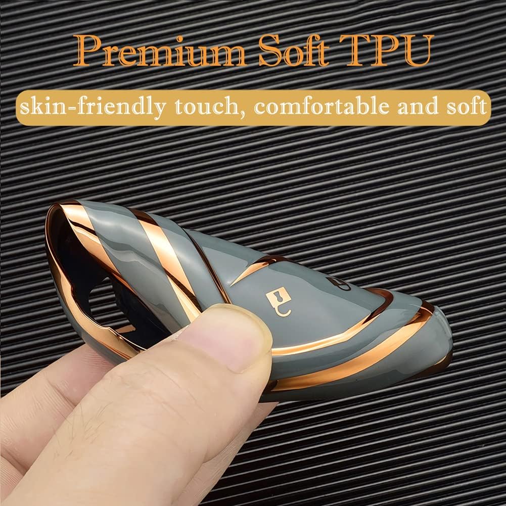 Für Cadillac Escalade Schlüsselanhänger-Abdeckung, für Cadillac ATS CTS CT6 STS SRX XT5 Schlüsselanhänger-Hülle, Premium-Soft-TPU, vollständiger Schutz, Smart-Schlüsselhalter