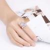European and American Fashion Two Butterfly Square Rhinestone Ring