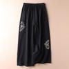 Women's Spring and Summer Thin Retro Ethnic Style Embroidery Wide Leg Pants Casual Pants