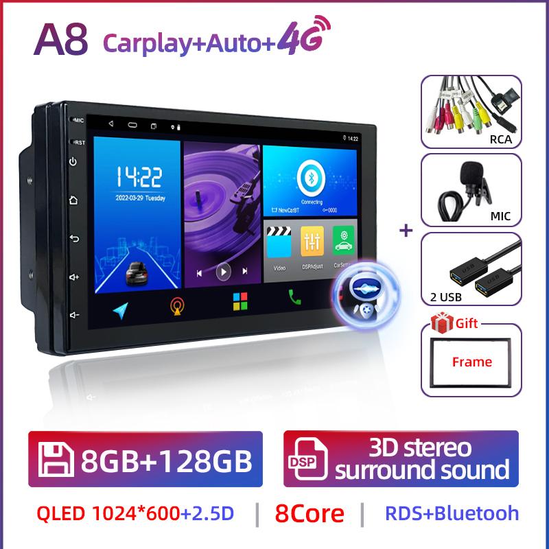 Android 12 2Din Car Radio Multimedia Video Player Universal Auto Stereo GPS MAP For Volkswagen Nissan Hyundai Toyota CR-V Kia