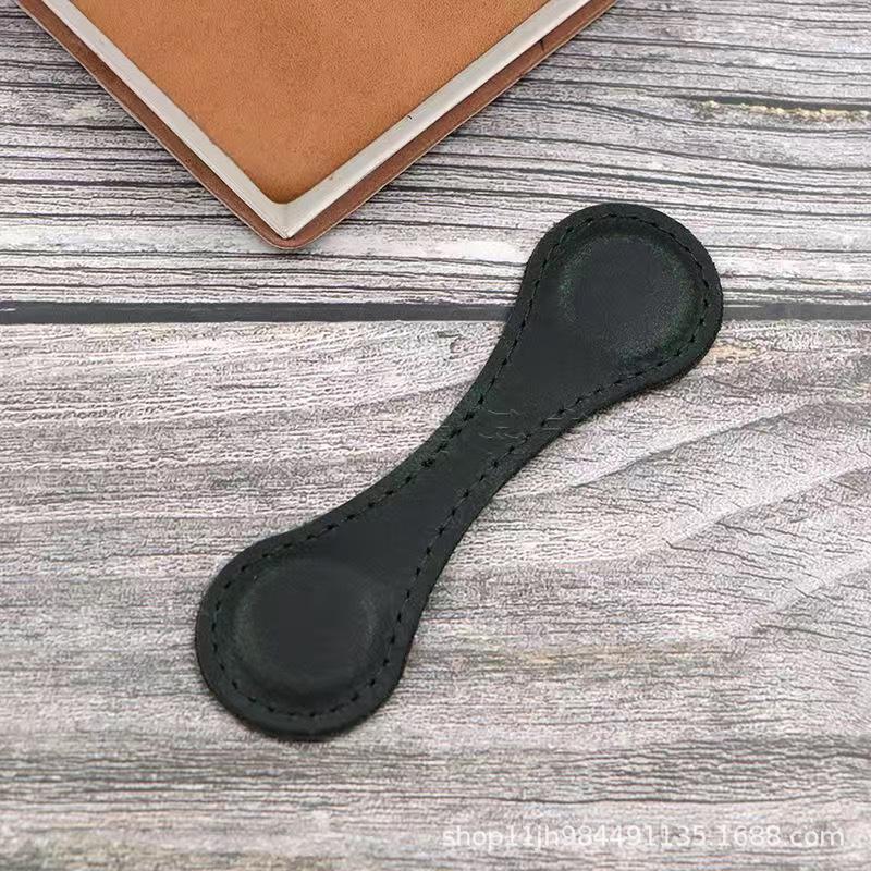 Crazy Horse Leather Double-Sided Magnetic Bookmark Clip
