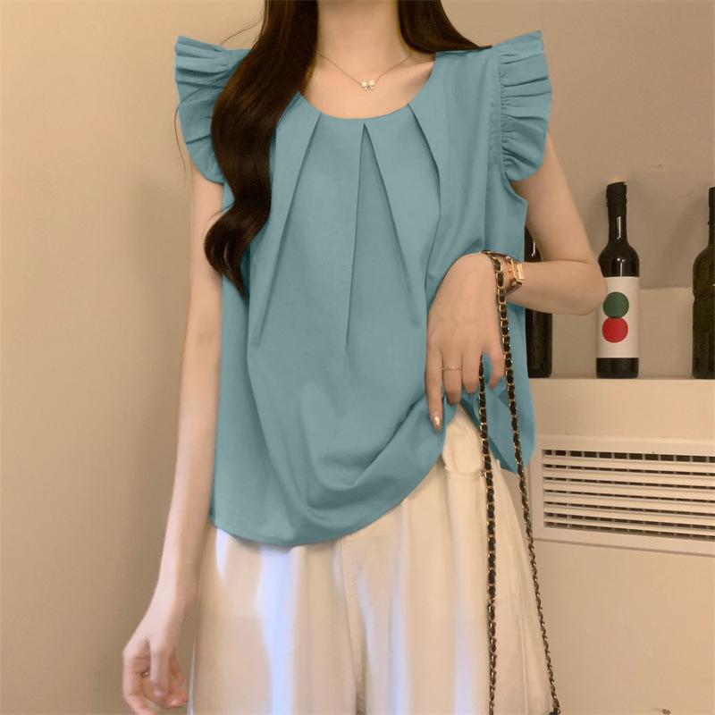 

ZANZEA Women Summer Casual Round Neck Loose Sleeveless Vest Tops 5XL синій