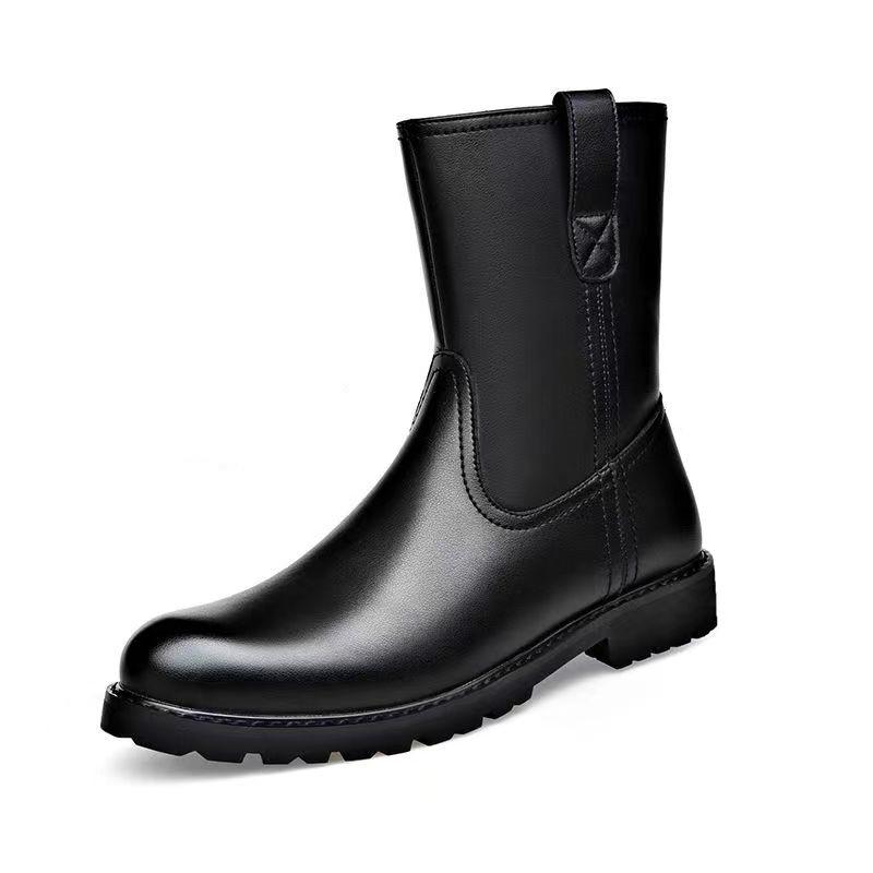 Fashion italian  designer boots for men luxury fashion original leather shoes stage nightclub high motorcycle boot chelsea botas