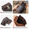 HIRAM Separate Design Pen Case for Fountain Simple Slim Holds 5 Genuine Leather Pens, Design, Pens, (Coffee)