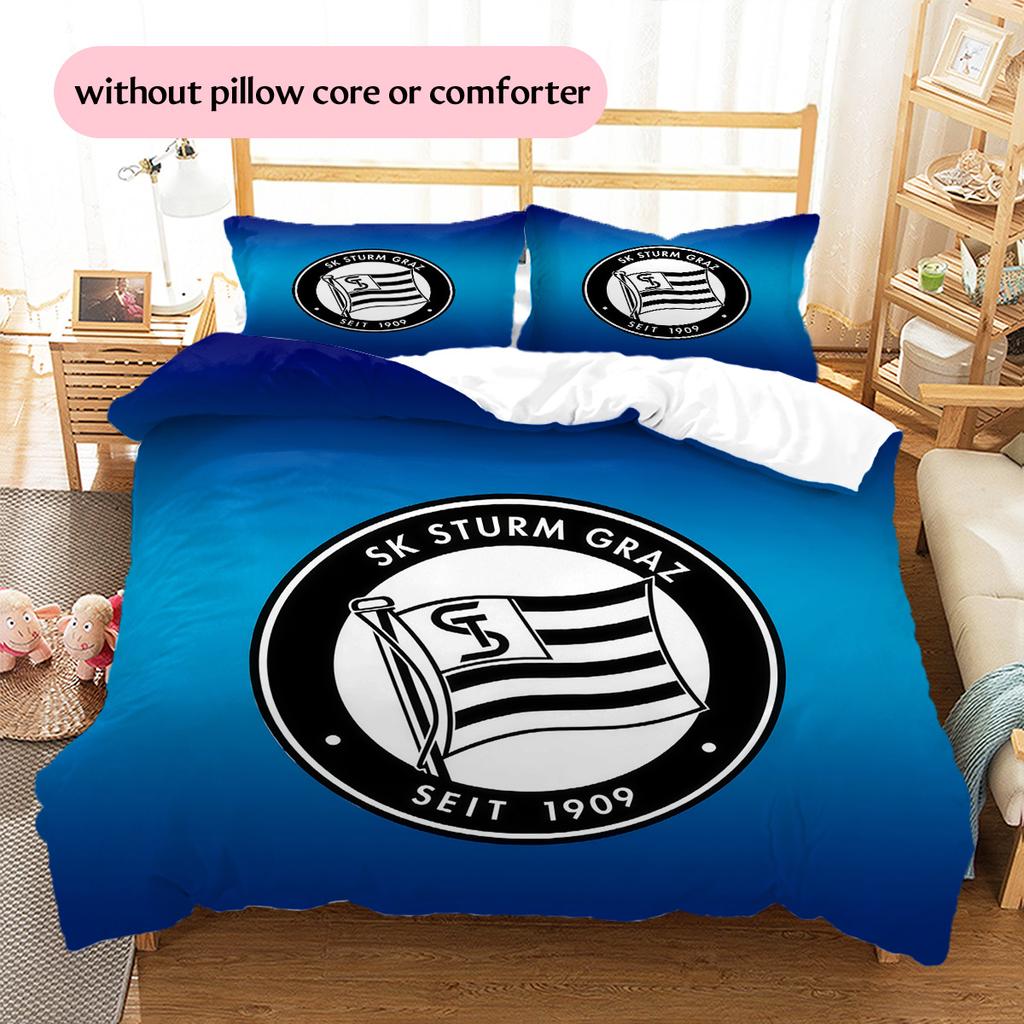 SK Sturm Graz Pattern Bedding Quilt Set Home Decoration Gift (1 * duvet cover + 2 * pillowcase without core).xwn