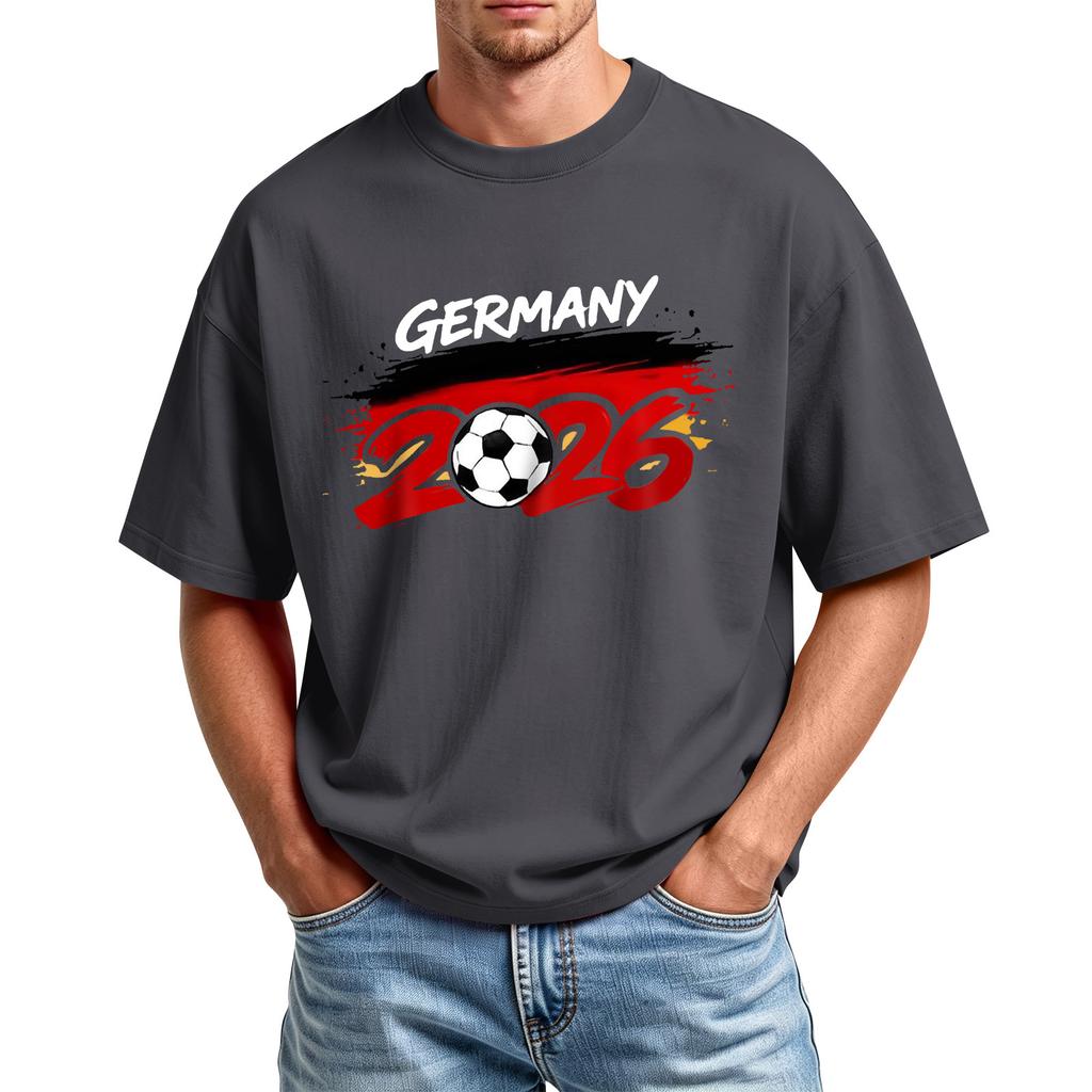 Men's Printed Round Neck T-Shirt Casual Sports Short-Sleeve Top